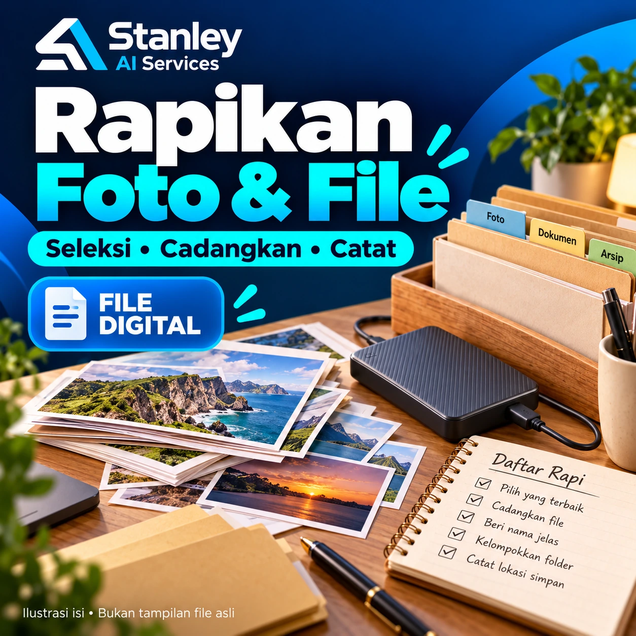 Cover Rapikan Foto & File — Rencana Seleksi dan Pencadangan