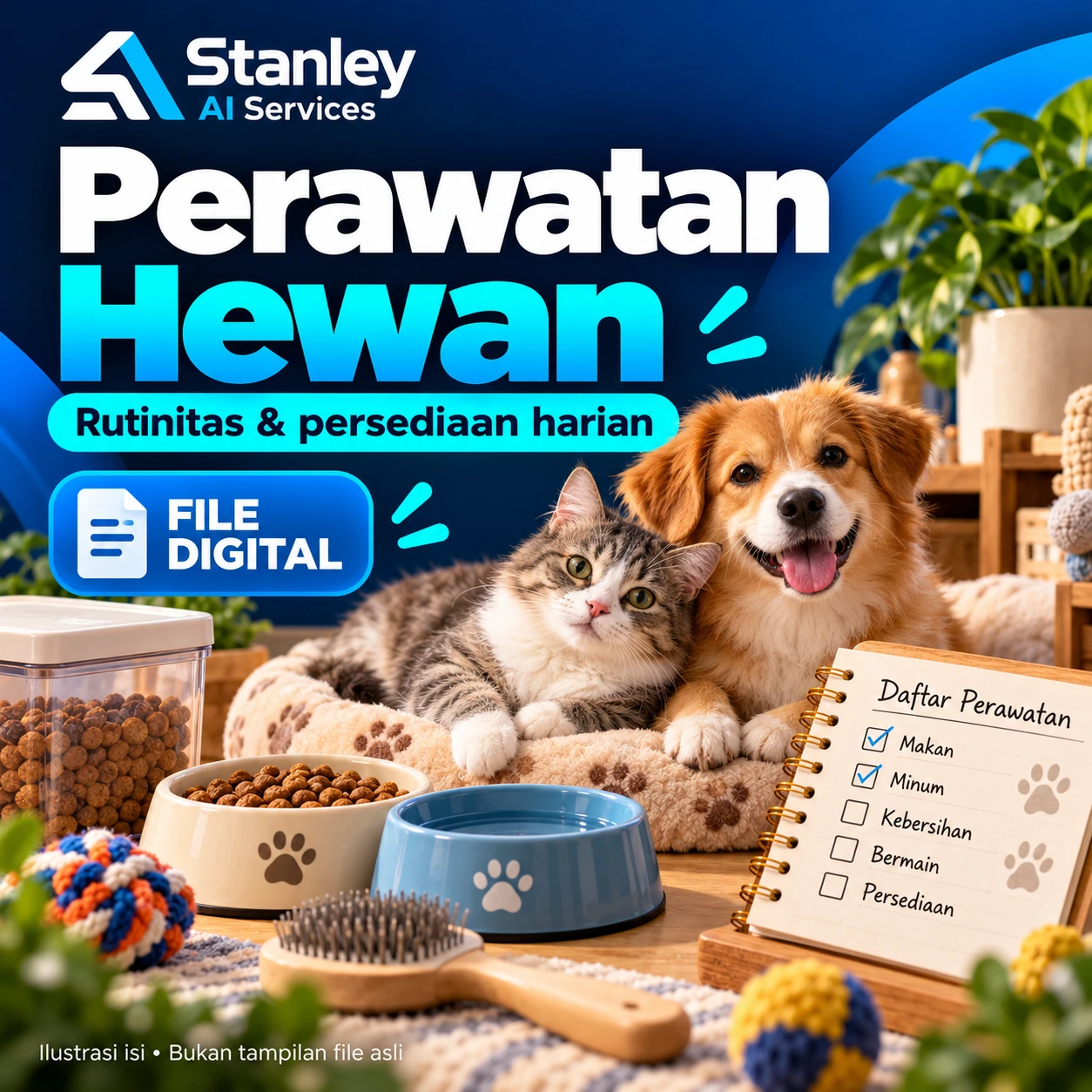 Cover Perawatan Hewan — Rutinitas & Persediaan Harian