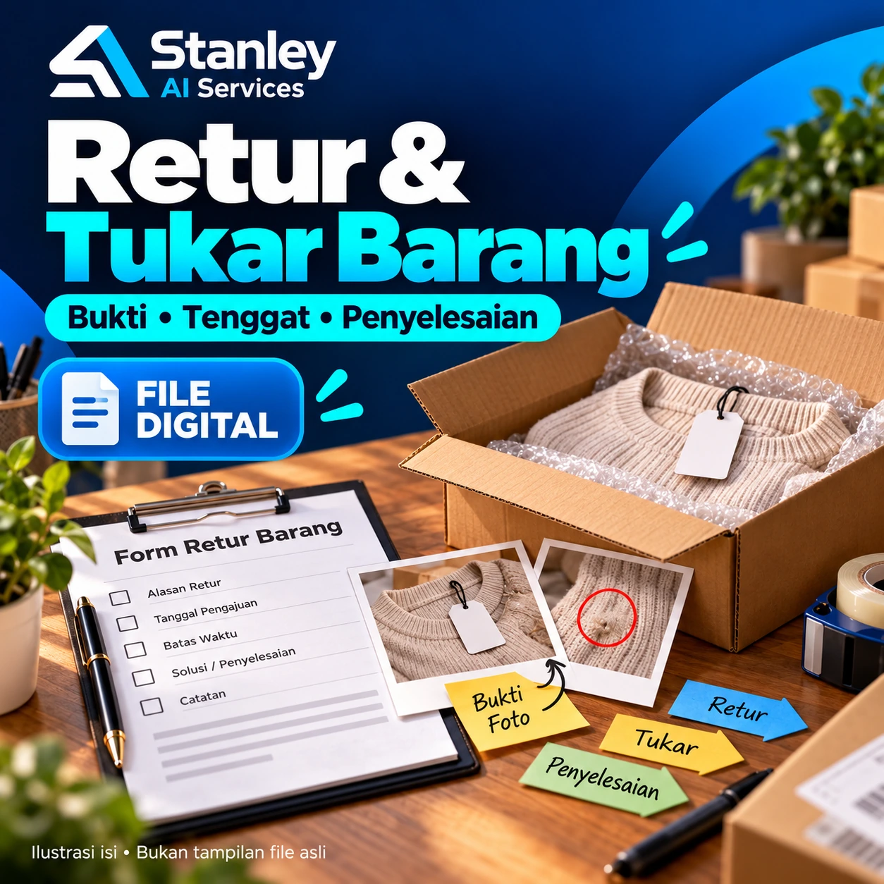 Cover Retur & Tukar Barang — Bukti, Tenggat & Penyelesaian