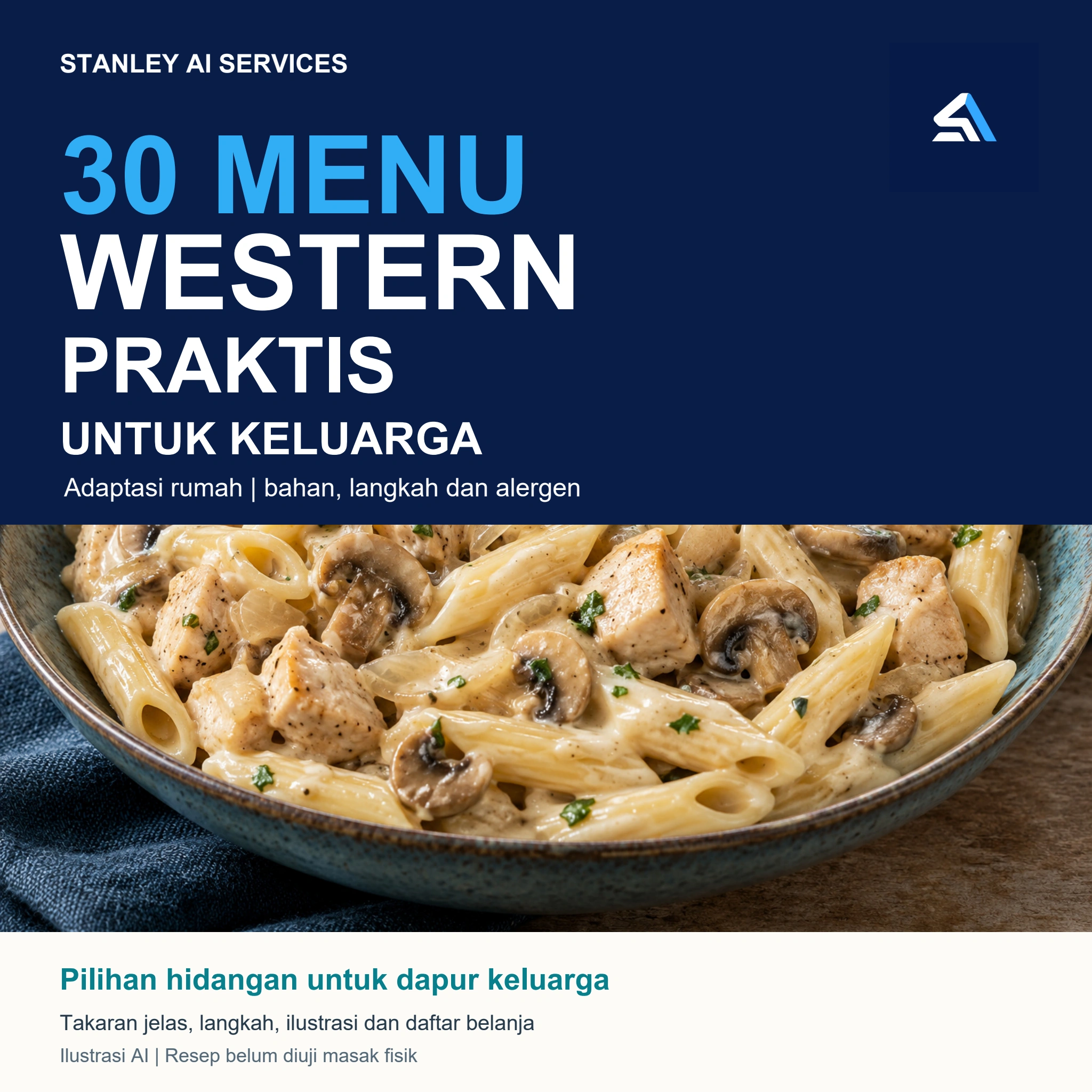 Cover 30 Menu Western Praktis untuk Keluarga